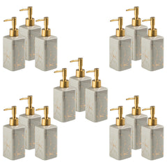 Kuber Industries Liquid Soap Dispenser | Handwash Soap Dispenser | Soap Dispenser for Wash Basin | Shampoo Dispenser Bottle | Bathroom Dispenser Bottle | 15 Piece | Pack of 5 | ZX032GY | 320 ml | Gray