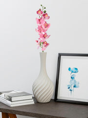 Heart Home Flowers Orchid | Artificial Flower Orchid | Flower Orchid for Vase Pot | Artificial Flower for Home Décor | Orchids Artificial Flower for Vase | Pack of 6 | Pink