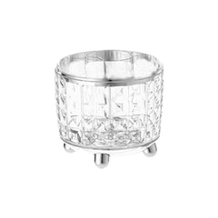 Kuber Industries Pack of 3 Multipurpose Storage Holder | Decorative Crystal Finish Stylish Look | Makeup Brush Holder | Desk Storage Container | YM.6698TS | Transparency Silver