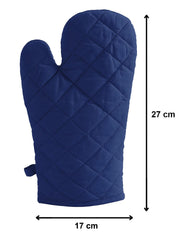 Heart Home Cotton Microwave Oven Gloves, Set of 4 (Blue)-HS43HEARTH26083