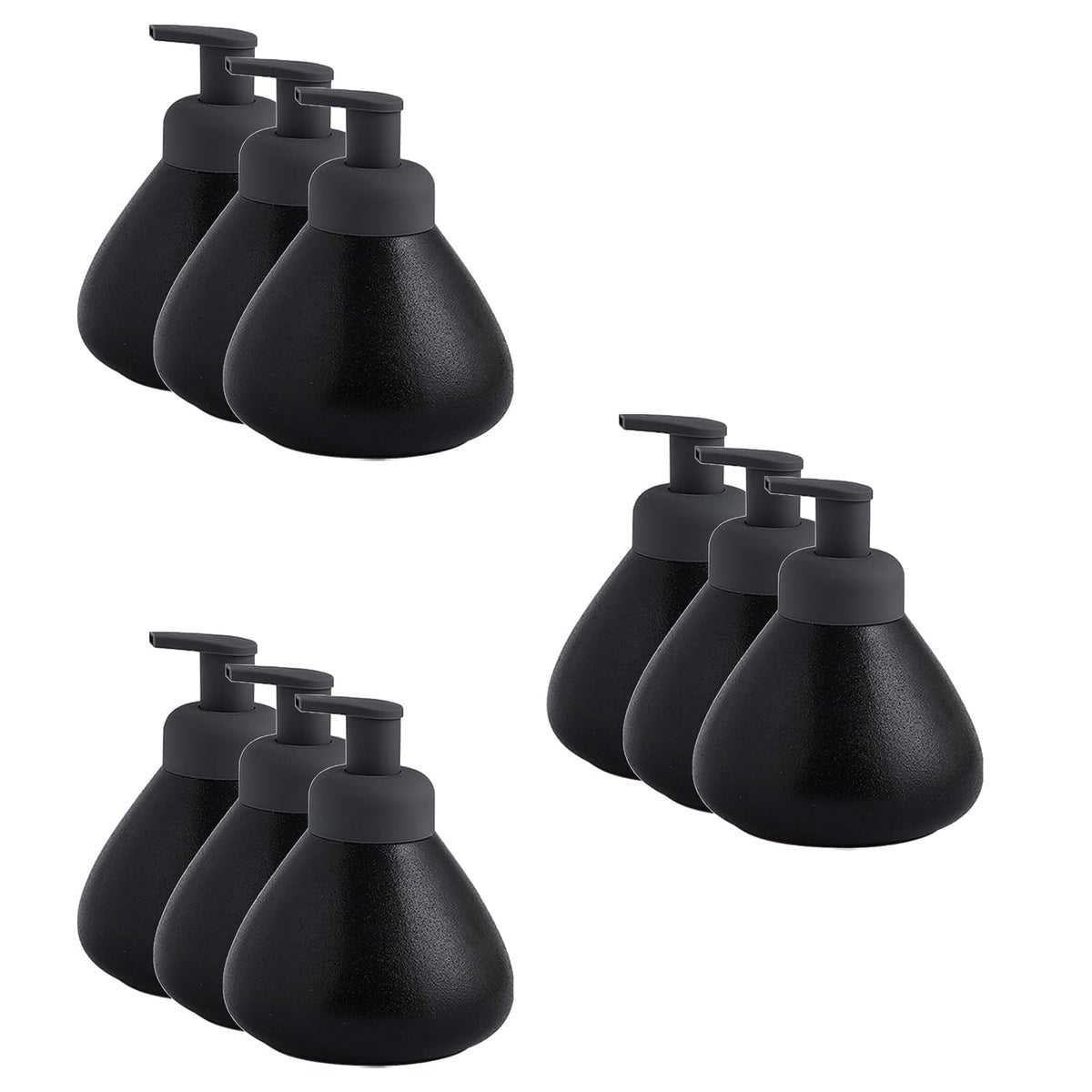 Kuber Industries Liquid Soap Dispenser | Handwash Soap Dispenser | Soap Dispenser for Wash Basin | Shampoo Dispenser Bottle | Bathroom Dispenser Bottle | 9 Piece | Pack of 3 | 360 ml | JY00019 | Black