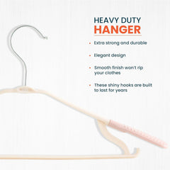 Kuber IndustriesPP Cloth Hanger Set of 30 With Zinc Plated Steel Hook (Pink)