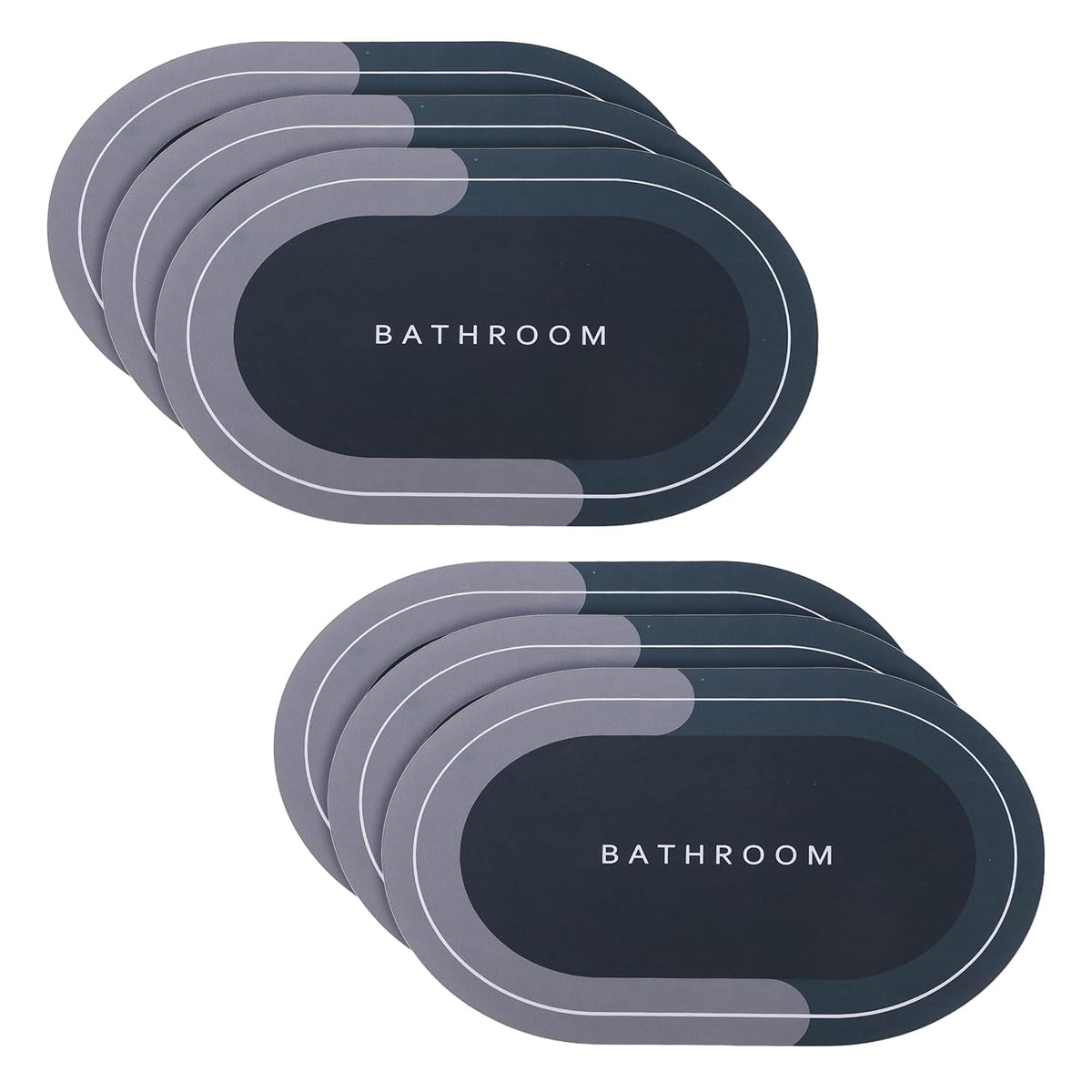 Kuber Industries Bath Mat | PVC Bathroom Mat | Shower Bath Mat | Floor Tub Mat | Diatom Mud Oval Mat | Anti-Skid Shower Bathroom Mat | CF-220802 |Pack of 6| Brown