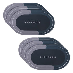 Kuber Industries Bath Mat | PVC Bathroom Mat | Shower Bath Mat | Floor Tub Mat | Diatom Mud Oval Mat | Anti-Skid Shower Bathroom Mat | CF-220802 |Pack of 6| Brown