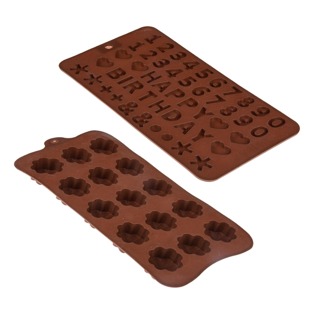 Heart Home Chocolate Mould | Silicone Cookies Mould Cake | Chocolate Cookies Tray | Chocolate Mould Tray | Non-Stick Cookies Moulds | Candy Mold Tray | Pack of 2 | Brown