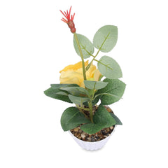 Kuber Industries Artificial Plants for Home D?cor|Natural Looking Indoor Fake Plants with Pot|Artificial Flowers for Decoration-Pack of 2 (Yellow)