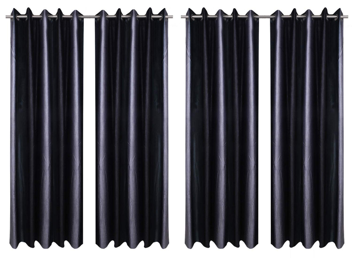 Kuber Industries Polyester 6 Pieces 7 Feet Eyelet Door Curtain (Purple) -CTKTC29574