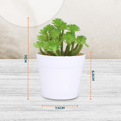 Kuber Industries Artificial Plants for Home Décor|Natural Looking Indoor Fake Plants with Pot|Artificial Flowers for Decoration-Pack of 5 (Green)
