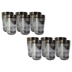 Kuber Industries Stainless Steel Glass Set | Wobble Free Base, Durable | Multipurpose, Elegant Design & Wide Rim | Easy to Clean & Store | Steel Glass Set 6 (Pack of 2)
