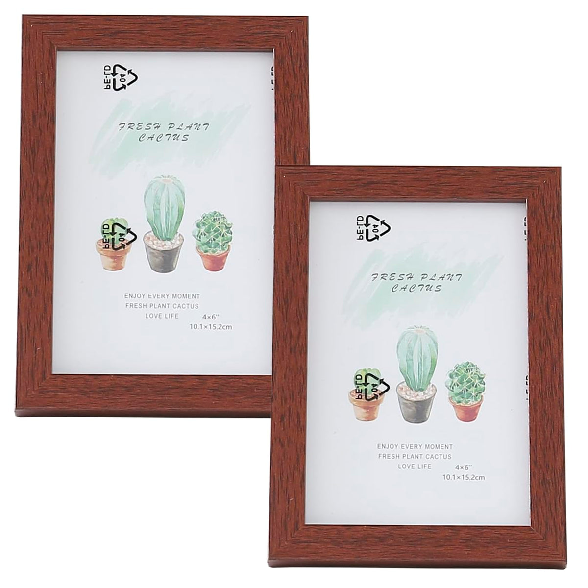 Kuber Industries Photo Frame For Home Décor|Use Horizontal & Vertical|Crystal Clear Glass|Perfect For Home, Office And Shop "11.6x16.7CM"-Pack of 2 (Brown)