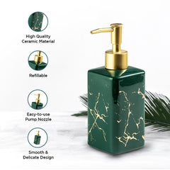 Kuber Industries Liquid Soap Dispenser | Handwash Soap Dispenser | Soap Dispenser for Wash Basin | Shampoo Dispenser Bottle | Bathroom Dispenser Bottle | 15 Piece | Pack of 5 | 320 ml | Green