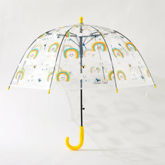 Kuber Industries Transparent Umbrella For Men & Women|Automatic Umbrella For Rain-Pack of 6 (Yellow)