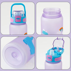 Kuber Industries Pack of 2 Kids Water Bottle With Straw |Sipper Water Bottle For Kids Boys Girls| Water Bottle with Locking Flip Lid | 800 ml | Blue | SYZ-7791C
