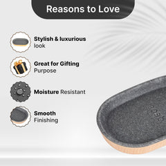 Heart Home Premium Polyresin Soap Holder | Modern Stylish Accessory for Kitchen | Office | Bathroom | Non Fragile | Scratch Proof | Moisture Resistant | Grey-Natural Color