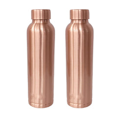 Kuber Industries Copper Water Bottle | BPA Free, Non Toxic | Leakproof, Durable & Lightweight | with Added Health Benefits of Copper | Ergonomic Design & Easy to Clean | Black| 950 ml (Pack of 2)