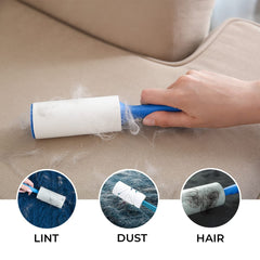 Homestic Pack of 3 Lint Remover | Super Sticky Lint Roller | Easy | Lint Roller for Clothes | Lint Roller for Pet Hair | 60 Sheets (1 Roller + 1 Replacement Roll)