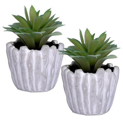 Kuber Industries Artificial Plants for Home D?cor|Natural Looking Indoor Fake Plants with Pot|Artificial Flowers for Decoration-Pack of 2 (Green)
