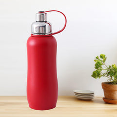 Kuber Industries Pack of 2 Vacuum Insulated Water Bottle| Stainless Steel Sipper Water Bottle | Hot & Cold Water Bottle | Leakproof, BPA Free, Rustproof | 750 ML | Red