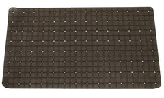 Kuber Industries Checkered Bath Mat with Suction Cup (Blue, Leather, Standard)