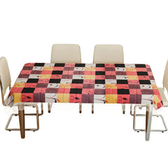 Heart Home Dining Table Cover | PVC Table Cloth Cover | 6-Seater Table Cloth | Table Protector Cover | Table Cover for Dining Table | Check Print Table Cover | 60x90 Inch | DTC | Multi