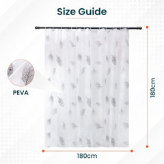 Kuber IndustriesSoft Texture Bath curtain|Natural Drape Waterproof Shower Curtain 6 Feet| Pack of 3|White