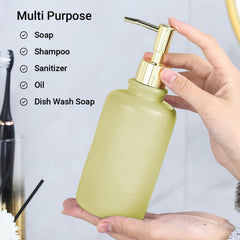 Kuber Industries Liquid Soap Dispenser | Handwash Soap Dispenser | Soap Dispenser for Wash Basin | Shampoo Dispenser Bottle | Bathroom Dispenser Bottle | Pack of 4 | JY00231GN | 400 ml | Green