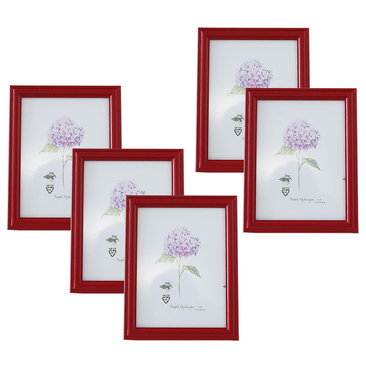 Kuber Industries Photo Frame For Home Décor|Use Horizontal & Vertical|Crystal Clear Glass|Perfect For Home, Office And Shop "16.7x21.8CM"-Pack of 5 (Red)