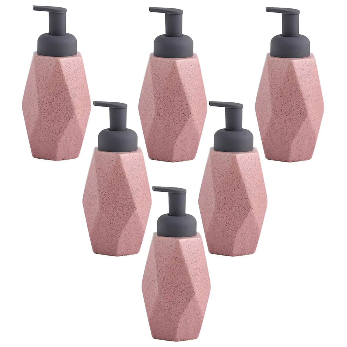 Kuber Industries Liquid Soap Dispenser | Handwash Soap Dispenser | Soap Dispenser for Wash Basin | Shampoo Dispenser Bottle | Bathroom Dispenser Bottle | Pack of 6 | JY00014 | 400 ml | Pink