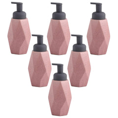 Kuber Industries Liquid Soap Dispenser | Handwash Soap Dispenser | Soap Dispenser for Wash Basin | Shampoo Dispenser Bottle | Bathroom Dispenser Bottle | Pack of 6 | JY00014 | 400 ml | Pink