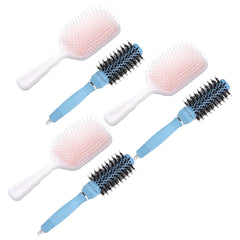 Kuber Industries Hair Brush | Bristles Brush | Hair Brush with Paddle | Sharp Hair Brush for Woman | Suitable For All Hair Types | TGX5232-XH45BGE |Pack of 6| Ice Blue & Beige