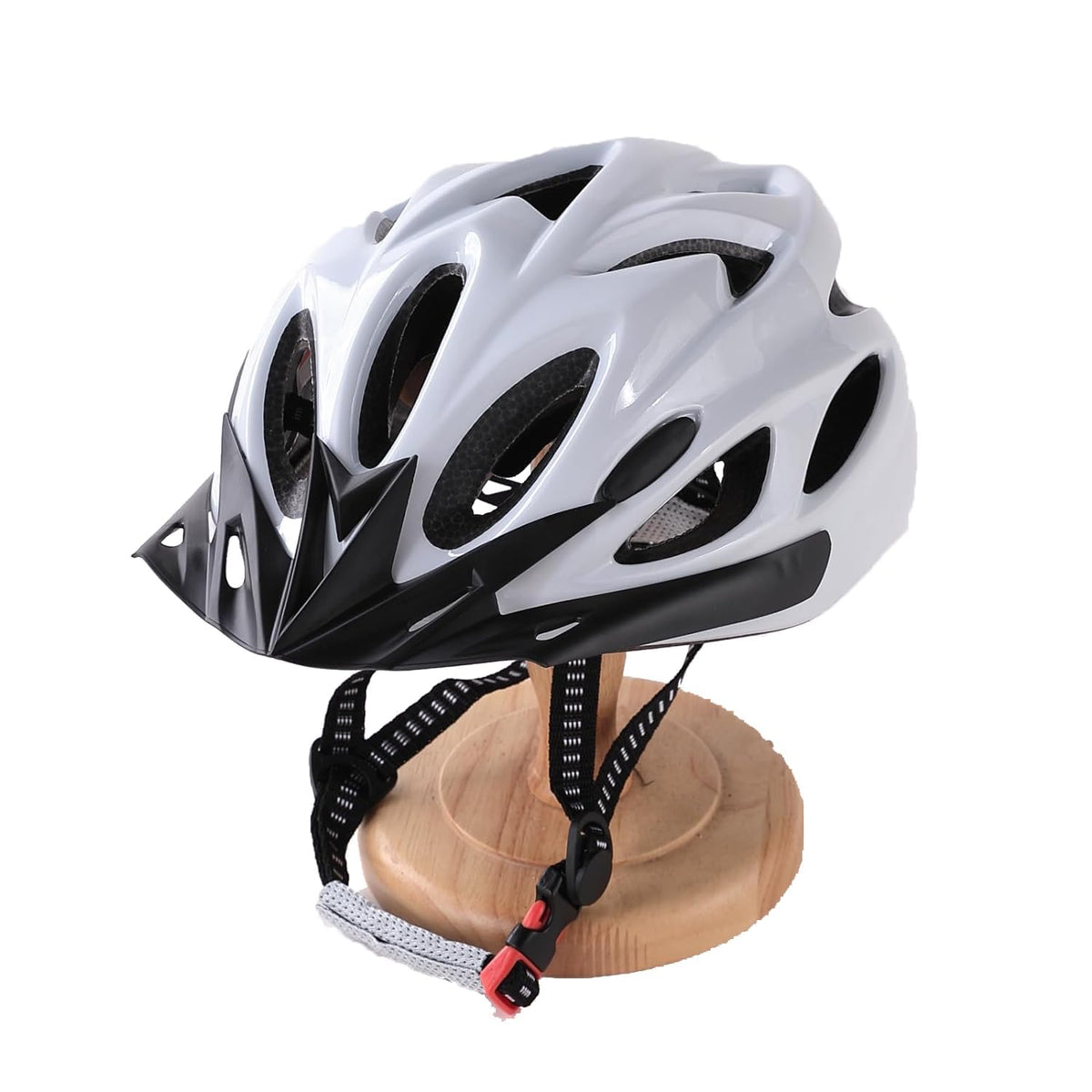 Kuber Industries Cycling Helmet with Detachable Visor|Helmet for Mountain, Road Bike & Skating|Breathable & Adjustable Bicycle Helmet|Ideal for Adults and Kid-Pack of 5 (White)