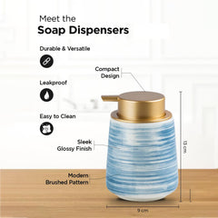 Urbane Home Liquid Soap Dispenser | Handwash Soap Dispenser | Soap Dispenser for Wash Basin | Shampoo Dispenser Bottle | Bathroom Dispenser Bottle | 430 ML | Blue