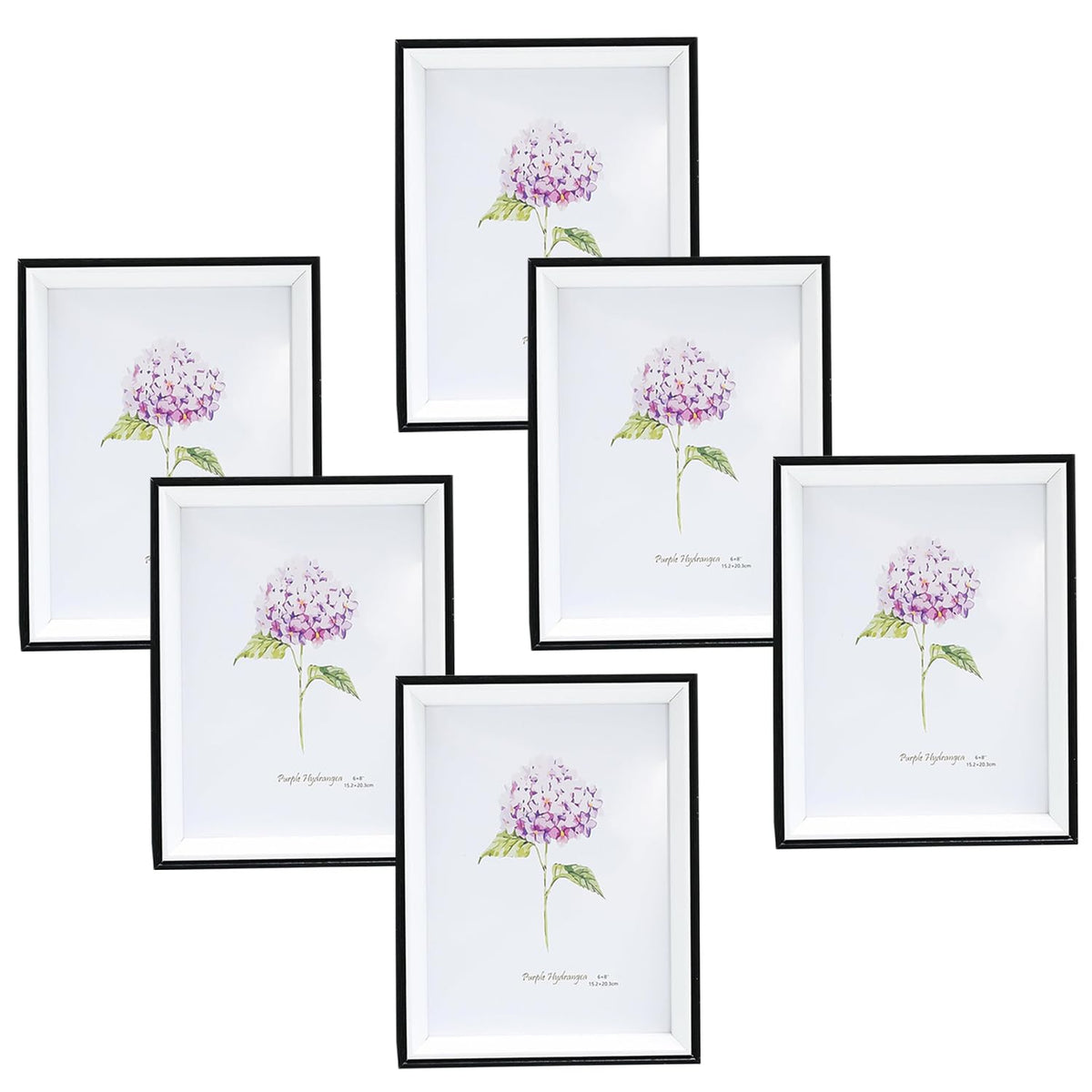 Kuber Industries Photo Frame For Home Décor|Use Horizontal & Vertical|Crystal Clear Glass|Perfect For Home, Office And Shop "16.7x21.8CM"-Pack of 6 (Black)
