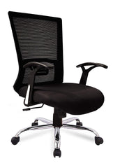 Kuber Industries Ergonomic Revolving Office Chairs for Work From Home | Comes with Manual Height Adjustable & Armrest Support | Comfy Study Chair for Students with Wheels | Black
