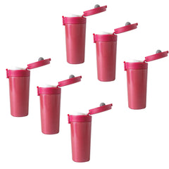 Kuber industries Stainless Steel Insulated Coffee Tumbler with Sipper Lid 380 ML-Pack of 6 (Red)