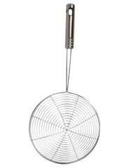 Kuber Industries Multiuses Stainless Steel Deep Fry Jhara Skimmer Puri Strainer with Handle, 16Cm (Silver), Standard, (49Km035), 36 x 16 x 1 Centimeters