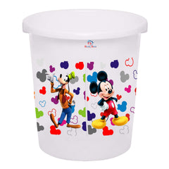 Heart Home Disney Team Mickey Print Plastic Dustbin/Garbage Bin/Waste Bin, 5 Liters (White) -HS_35_HEARTHS17340
