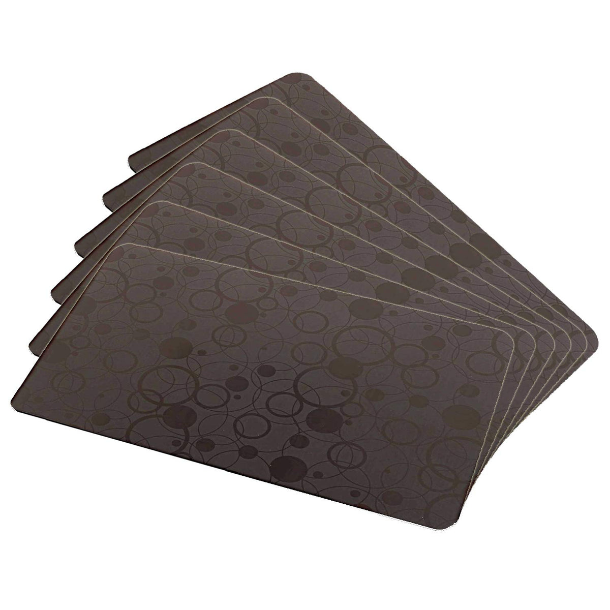 Kuber Industries Circle Design 6 Piece PVC Refrigerator Drawer Mat Set - Brown - CTKTC22365, Standard (CTKTC022365)