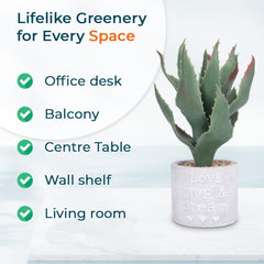 Kuber Industries Artificial Plants for Home Décor|Natural Looking Indoor Fake Plants with Pot|Artificial Flowers for Decoration-Pack of 2 (Green)