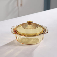 Urbane Home 1100ml Borosilicate Glass Casserole with Lid | Glass Bowl | Microwave & Dishwasher safe | Casserole for Biryani, Pulao, Halwa, Curries,Roti | Scratch resistant, BPA free | Transparent