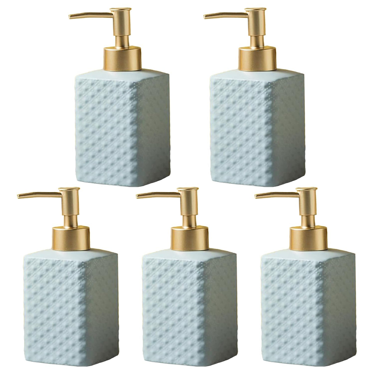 Kuber Industries Liquid Soap Dispenser | Handwash Soap Dispenser | Soap Dispenser for Wash Basin | Shampoo Dispenser Bottle | Bathroom Dispenser Bottle | Pack of 5 | ZX021GY | 350 ml | Gray