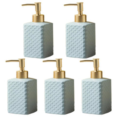 Kuber Industries Liquid Soap Dispenser | Handwash Soap Dispenser | Soap Dispenser for Wash Basin | Shampoo Dispenser Bottle | Bathroom Dispenser Bottle | Pack of 5 | ZX021GY | 350 ml | Gray