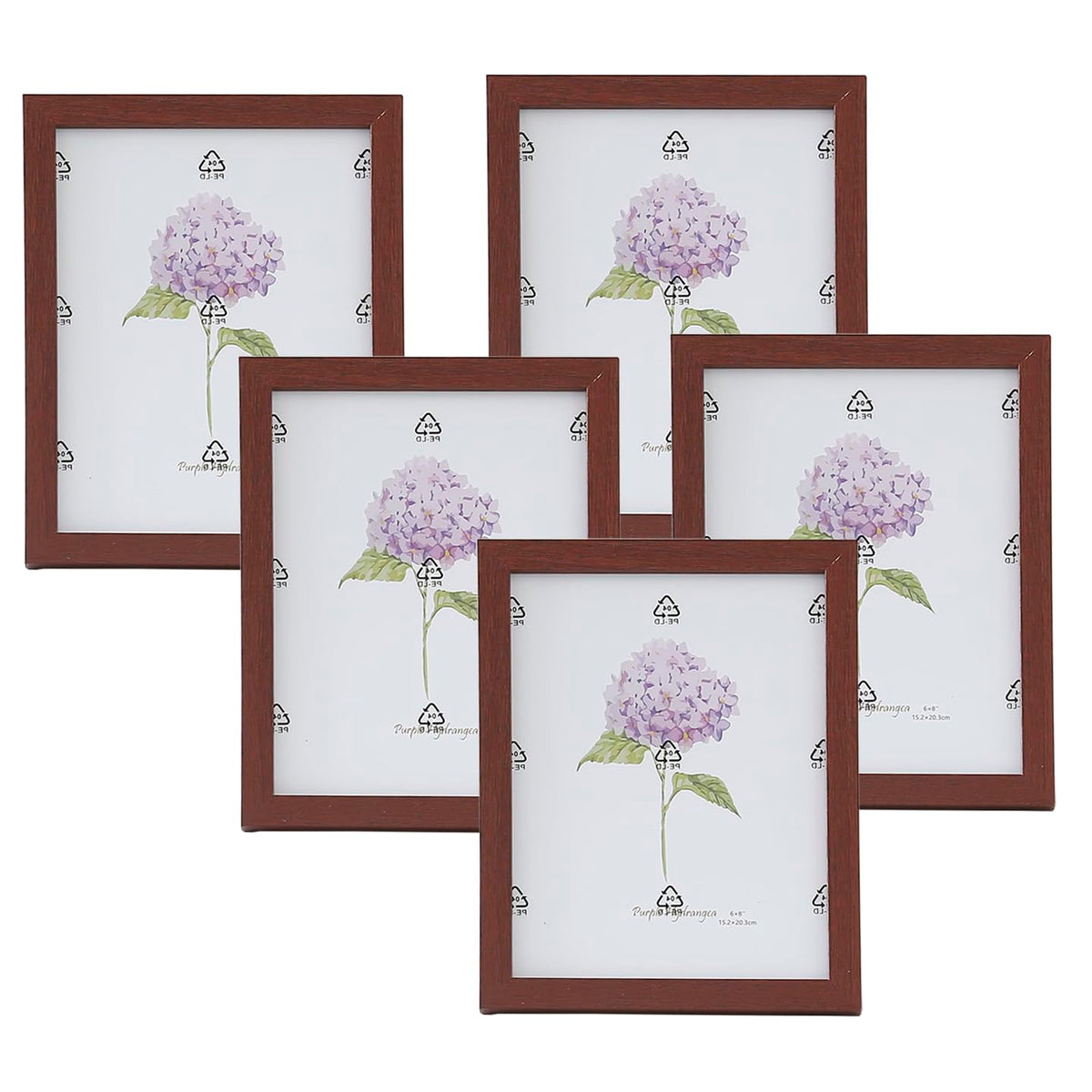 Kuber Industries Photo Frame For Home D?cor|Use Horizontal & Vertical|Crystal Clear Glass|Perfect For Home, Office And Shop "16.7x21.8CM"-Pack of 5 (Brown)
