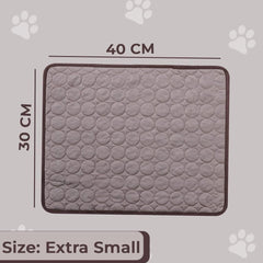 Kuber Industries Pack of 4 Rectangular Dog & Cat Bed|Premium Cool Ice Silk & Polyester with Bottom Mesh|Multi-Utility Self-Cooling Pad for Dog & Cat|Light-Weight & Durable Dog Bed|ZQCJ001C-XS|Coffee
