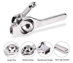 Kuber Industries 2 in 1 Stainless Steel Lemon Citrus Squeezer with Bottle Opener Best for Home Kitchen (Set of 2,Silver)-KUBKMART11438