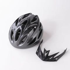 Kuber Industries Cycling Helmet with Detachable Visor|Helmet for Mountain, Road Bike & Skating|Breathable & Adjustable Bicycle Helmet|Ideal for Adults and Kids-Pack of 2 (Black)