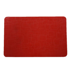 Kuber Industries Checkered Design PVC 6 Pieces Dining Table Placemat Set (Red)-CTKTC29812