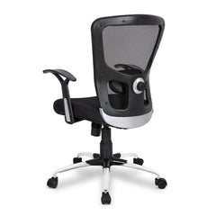 Kuber Industries Ergonomic Office Chairs for Work From Home | Comes with Manual Height Adjustable, Armrest & 2D Lumbar Support | Comfy Study Chair for Students with Wheels | Black
