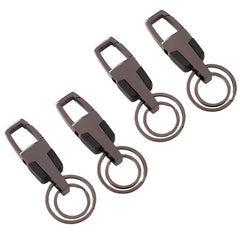 Kuber Industries Keychain/Keyring/Key Tag|Car Key Clip, Key Holder, Key Organizer|Pack of 4| (Grey)