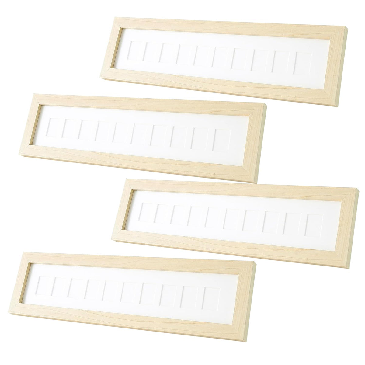 Kuber Industries Photo Frame For Home D?cor|Use Horizontal & Vertical|Crystal Clear Glass|Perfect For Home, Office And Shop "43x11.5CM"-Pack of 4 (Cream)